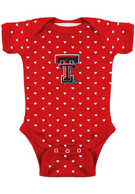 Texas Tech Red Raiders Baby Heart Short Sleeve One Piece