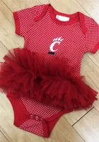 Cincinnati Bearcats Baby Red Pin Dot Tutu Short Sleeve One Piece