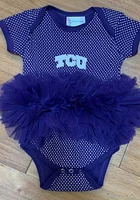 TCU Horned Frogs Baby Purple Pin Dot Tutu Short Sleeve One Piece