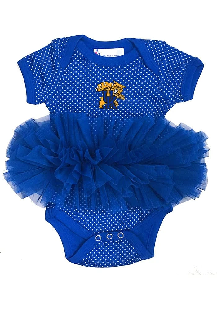 Kentucky Wildcats Baby Blue Pin Dot Tutu Short Sleeve One Piece