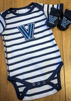 Villanova Wildcats Baby Navy Blue Stripe Short Sleeve One Piece