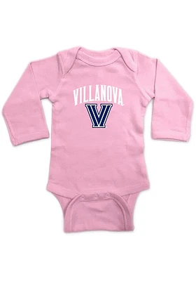 Villanova Wildcats Baby Pink Arch Logo LS Tops One Piece