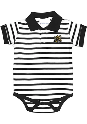 Wichita State Shockers Baby Black Stripe Short Sleeve One Piece Polo