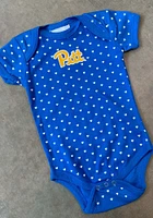 Pitt Panthers Baby Blue Heart Short Sleeve One Piece