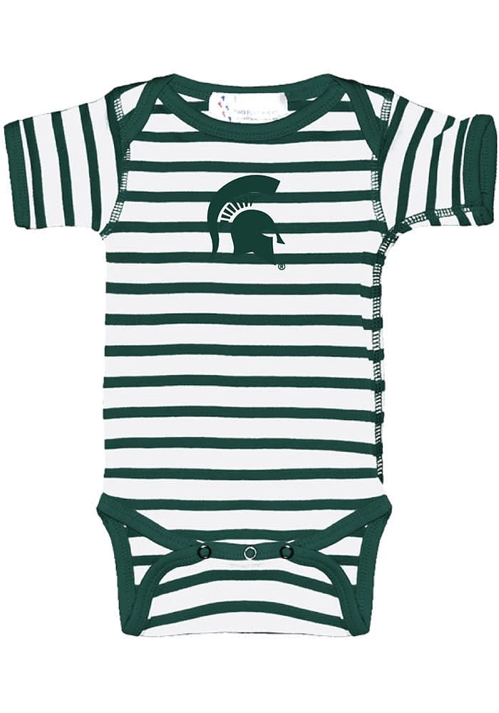 Michigan State Spartans Baby Green Skylar Short Sleeve One Piece