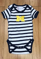Michigan Wolverines Baby Blue Skylar Short Sleeve One Piece