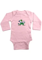 Notre Dame Fighting Irish Baby Pink Mascot LS Tops One Piece