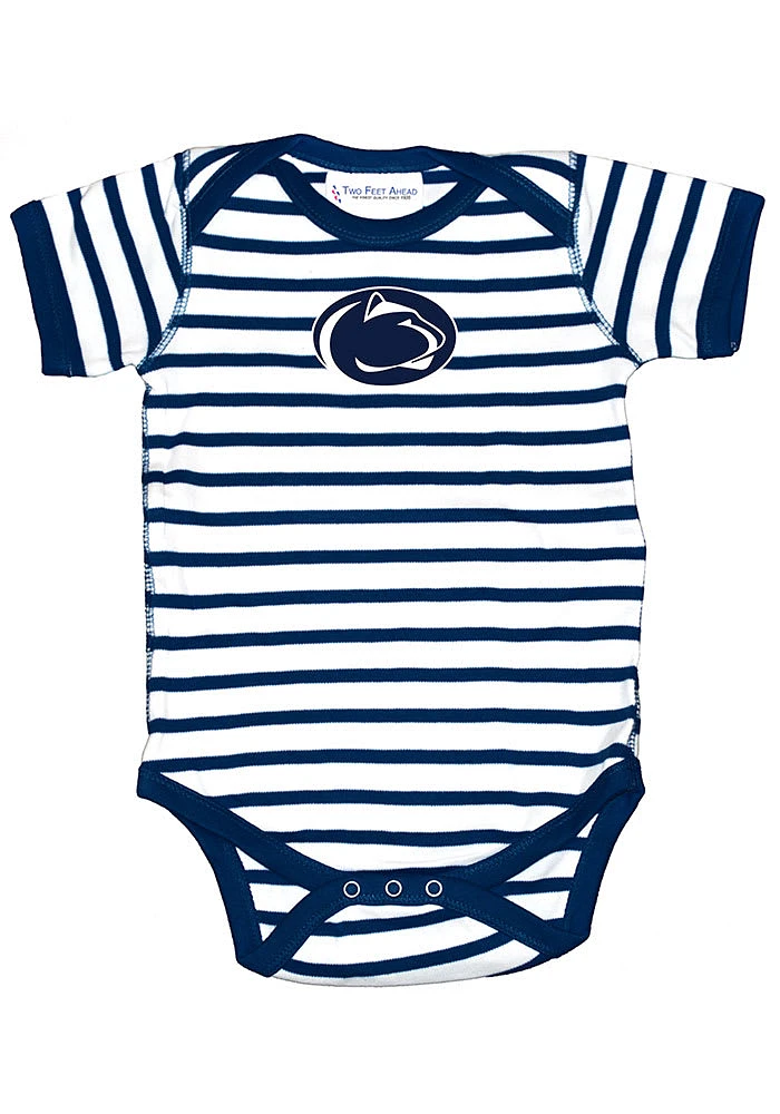 Penn State Nittany Lions Baby Navy Blue Skylar Short Sleeve One Piece