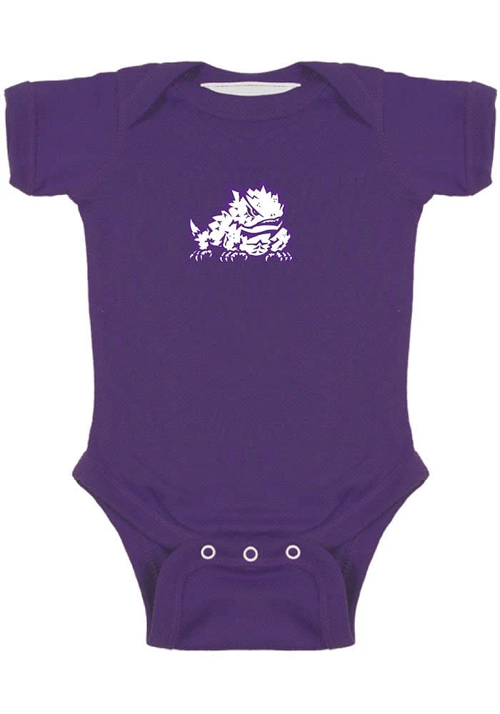 TCU Horned Frogs Baby Purple Bailey Short Sleeve One Piece