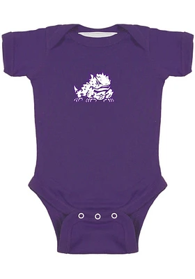 TCU Horned Frogs Baby Purple Bailey Short Sleeve One Piece