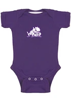 TCU Horned Frogs Baby Purple Bailey Short Sleeve One Piece