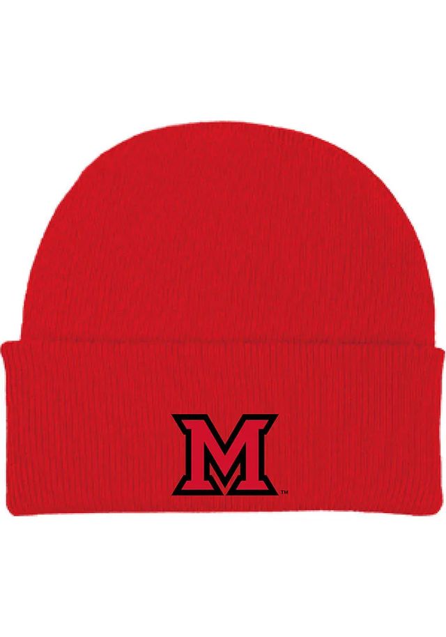 Miami RedHawks Red Cuffed Newborn Knit Hat