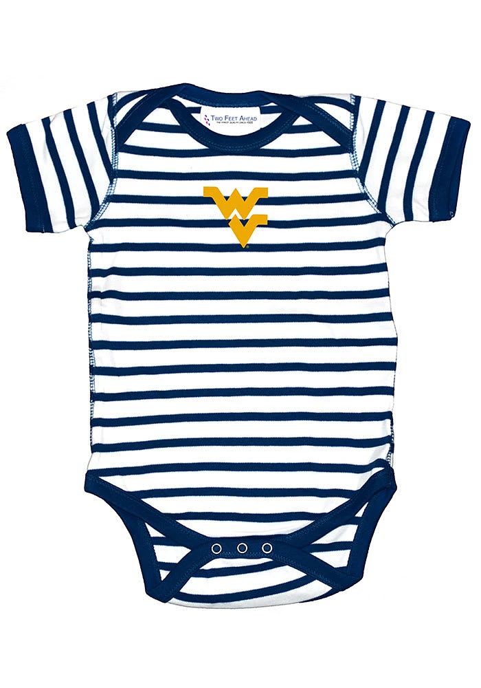 West Virginia Mountaineers Baby Navy Blue Skylar Short Sleeve One Piece