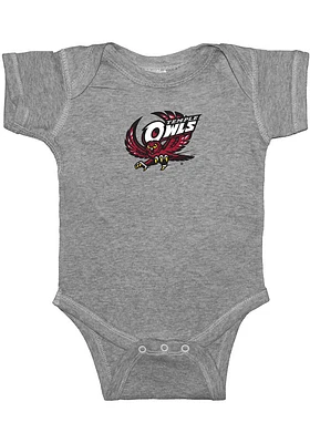 Temple Owls Baby Grey Owl Logo Short Sleeve One Piece