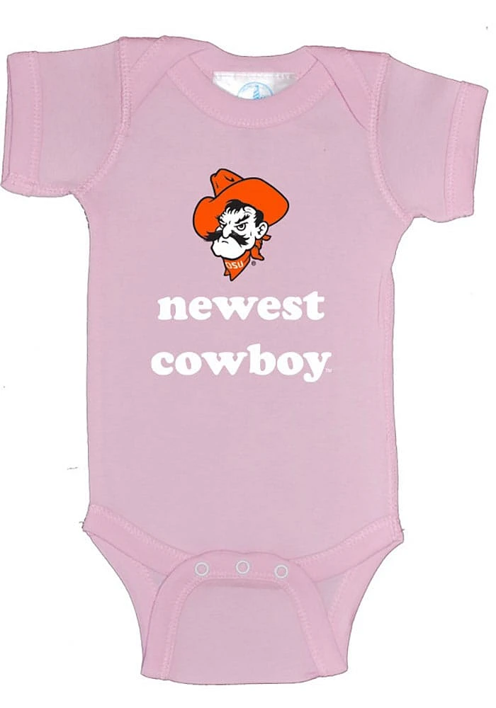 Oklahoma State Cowboys Baby Pink Newest Cowboy Short Sleeve One Piece