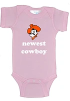 Oklahoma State Cowboys Baby Pink Newest Cowboy Short Sleeve One Piece