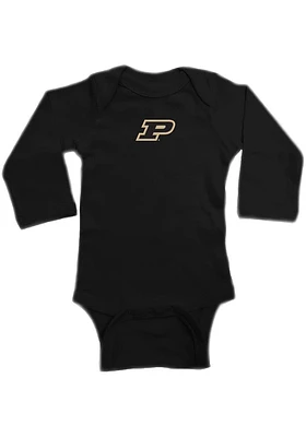 Purdue Boilermakers Baby Black Primary Logo Long Sleeve One Piece