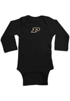 Purdue Boilermakers Baby Black Primary Logo Long Sleeve One Piece
