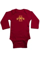 Iowa State Cyclones Baby Cardinal Primary Logo Long Sleeve One Piece