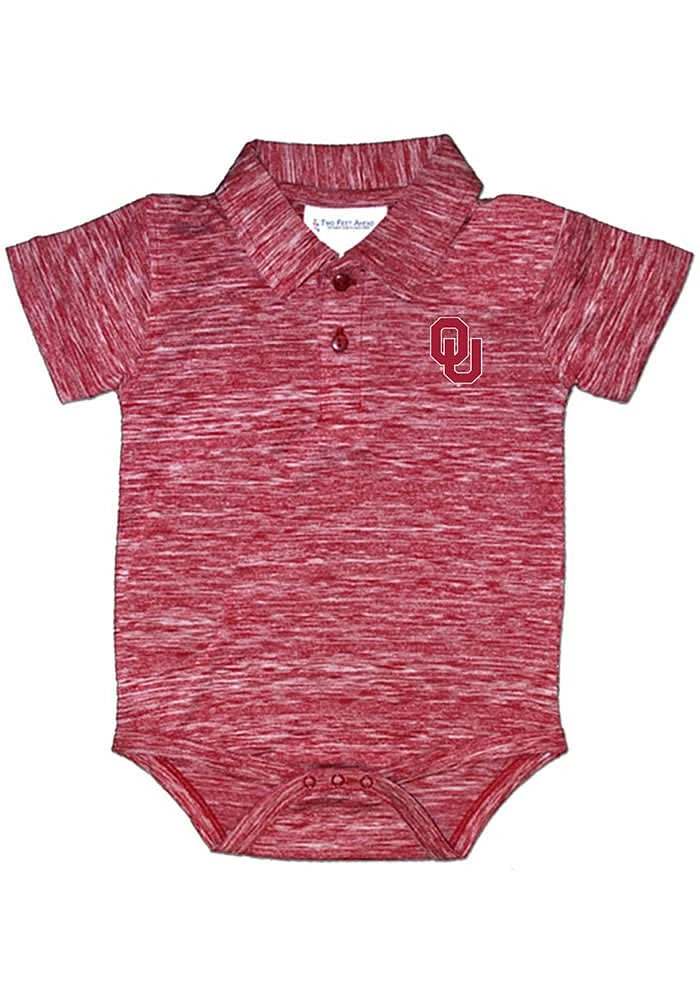 Oklahoma Sooners Baby Cardinal Space Dye Short Sleeve One Piece Polo
