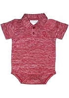 Oklahoma Sooners Baby Cardinal Space Dye Short Sleeve One Piece Polo