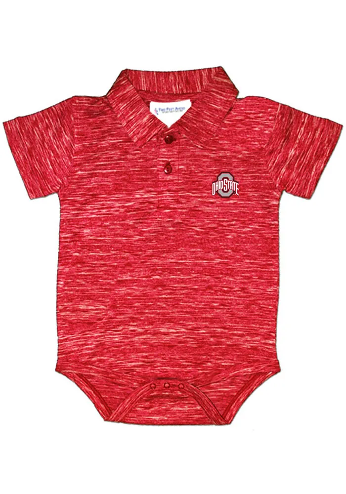 Ohio State Buckeyes Baby Red Space Dye Short Sleeve One Piece Polo