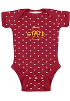 Iowa State Cyclones Baby Cardinal Heart Short Sleeve One Piece