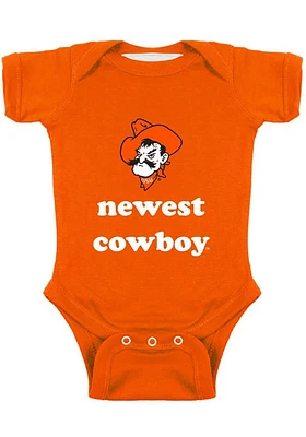 Oklahoma State Cowboys Baby Orange Newest Cowboy Short Sleeve One Piece