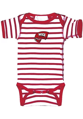 Western Kentucky Hilltoppers Baby Red Skylar Stripe Short Sleeve One Piece