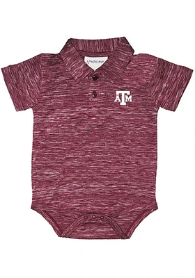 Texas A&M Aggies Baby Maroon Space Dye Short Sleeve One Piece Polo