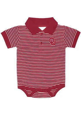Oklahoma Sooners Baby Cardinal Space Romper Short Sleeve One Piece Polo