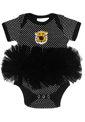Missouri Tigers Baby Black Pin Dot Short Sleeve One Piece