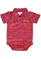 Iowa State Cyclones Baby Cardinal Space Dye Short Sleeve One Piece Polo