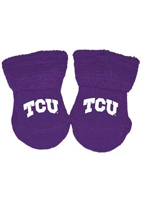 TCU Horned Frogs Knit Baby Bootie Boxed Set
