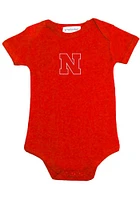 Nebraska Cornhuskers Baby Red Lap Shoulder Short Sleeve One Piece