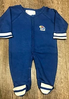 Kansas Jayhawks Baby Blue Striped Footie Loungewear One Piece Pajamas