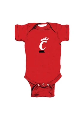 Cincinnati Bearcats Baby Red Embroidered Logo Short Sleeve One Piece