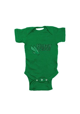 North Texas Mean Green Baby Kelly Embroidered Logo Short Sleeve One Piece