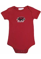Saint Josephs Hawks Baby Crimson Embroidered Logo Short Sleeve One Piece