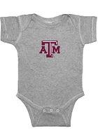 Texas A&M Aggies Baby Grey Embroidered Logo Short Sleeve One Piece