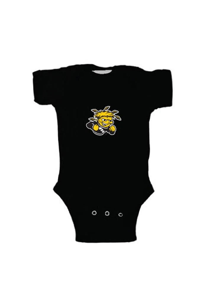 Wichita State Shockers Baby Black Embroidered Logo Short Sleeve One Piece