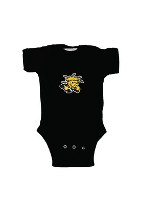 Wichita State Shockers Baby Black Embroidered Logo Short Sleeve One Piece