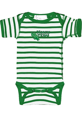North Texas Mean Green Baby Kelly Stripe Short Sleeve One Piece