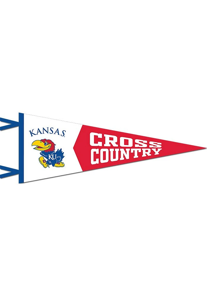 Kansas Jayhawks 12X30 Cross Country Pennant - Red