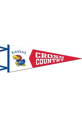 Kansas Jayhawks 12X30 Cross Country Pennant - Red