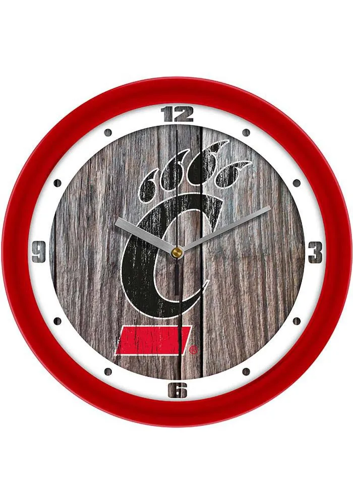 Cincinnati Bearcats 11.5 Weathered Wood Wall Clock