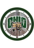 Ohio Bobcats 11.5 Weathered Wood Wall Clock