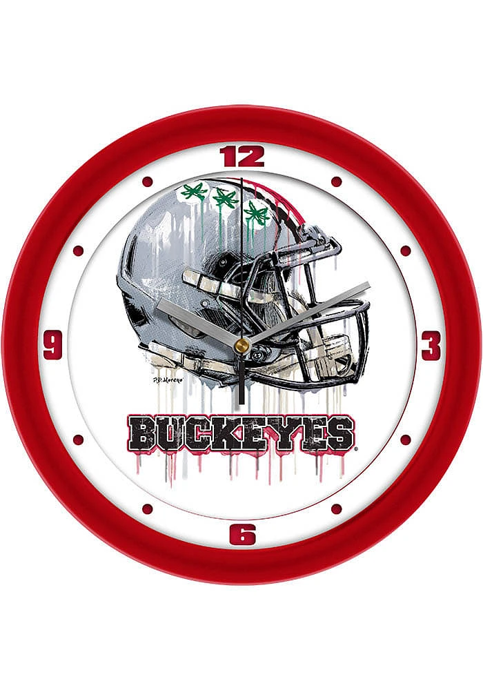 Ohio State Buckeyes Drip Art Wall Clock