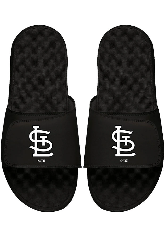 St Louis Cardinals Black and White Mens Slides