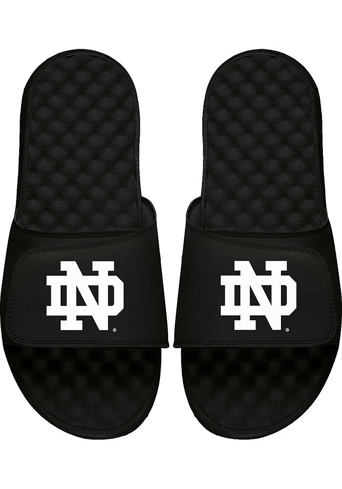 Notre Dame Fighting Irish Black and White Mens Slides